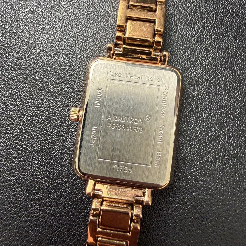 Armitron 75/5841RG Women's Crystal Accented Rose Gold Bracelet‎ Watch New Batter